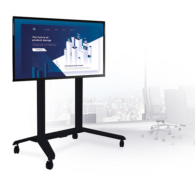 B-Tech BT8564/BB V2 – Displayständer, höhenverstellbar, für 65–120", VESA 1000×600, bis 130 kg, Schwarz