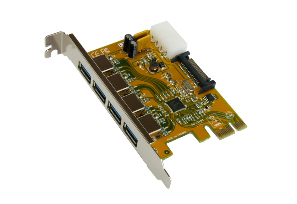 EXSYS EX-11094 PCIe USB 3.2 Gen 1 Karte – 4× USB-A (5 Gbit/s) – Full-Profile – für Windows