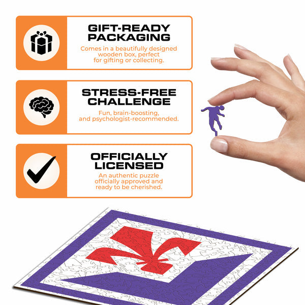 Iconic Puzzles Puzzle ACF Fiorentina Logo – 150 Teile – 25 × 25 cm – ab 10 J. – Holz