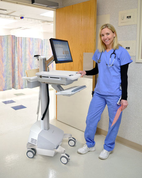 Ergotron StyleView EMR LiFe IT-/Medizin-Fahrwagen – höhenverstellbar, für LCD bis 61 cm (24")