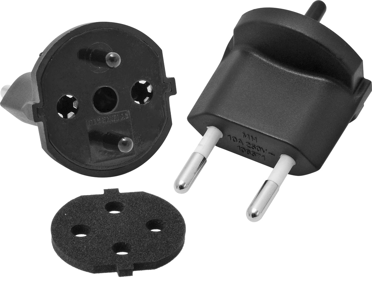 Max Hauri AG Fixadapter Konturenstecker CEE 7/17 zu Typ 11 – 10 A, 230 V, 2-polig, mit Dichtung