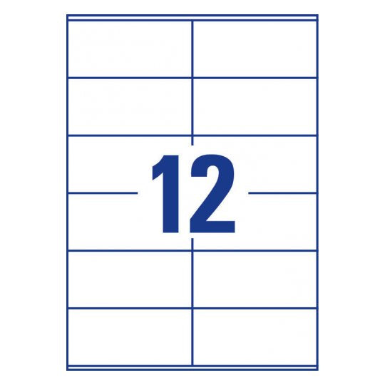 AVERY Zweckform Haftetiketten – rechteckig 105 × 48 mm, permanent, weiss, A4, 200 Blatt (2'400 Stk.)