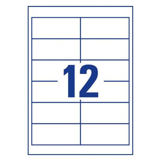 Avery Etiketten, 97 mm × 42 mm, weiss, Papier, permanent, 220 Blatt (2640 Etiketten)