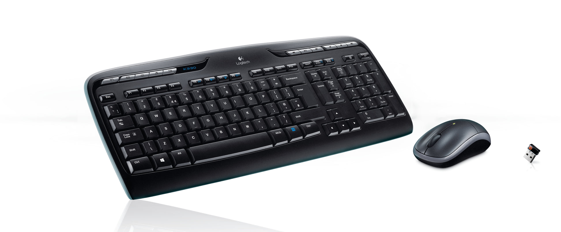 Logitech MK330 – Tastatur-Maus-Set – 100% – 2,4 GHz USB-A (Unifying-Empfänger) – QWERTY (US-INT) – Schwarz