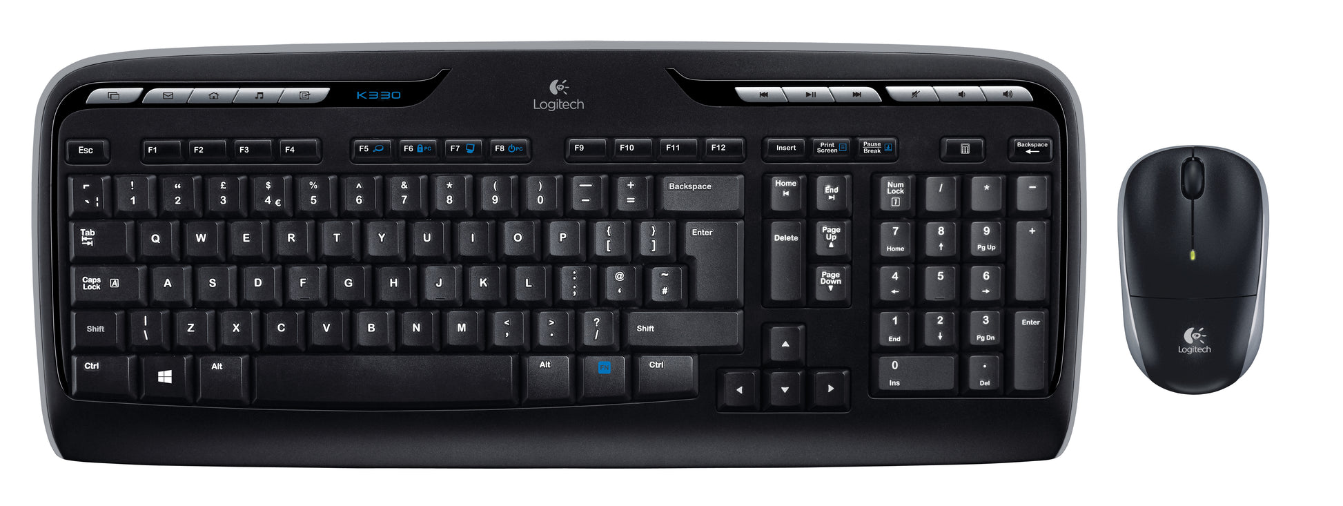 Logitech MK330 – Tastatur-Maus-Set – 100% – 2,4 GHz USB-A (Unifying-Empfänger) – QWERTY (US-INT) – Schwarz