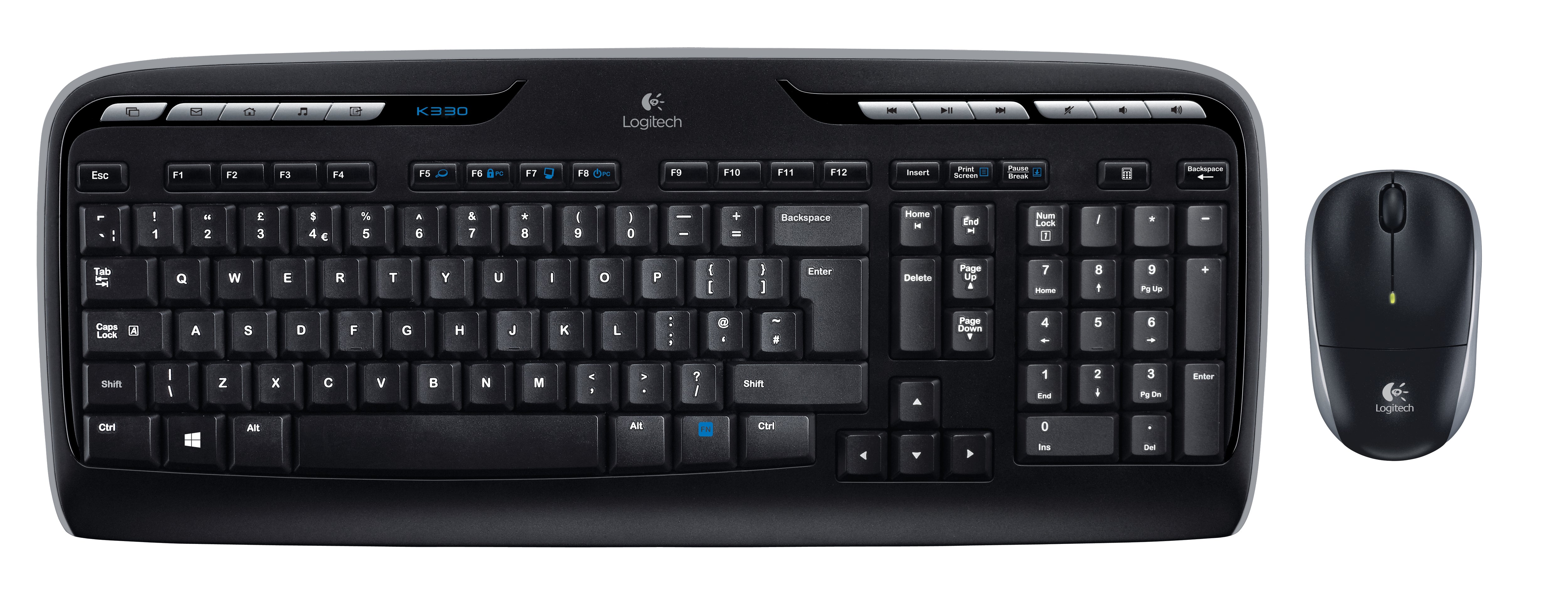 Logitech MK330 – Tastatur-Maus-Set – 100% – 2,4 GHz USB-A (Unifying-Empfänger) – QWERTY (US-INT) – Schwarz