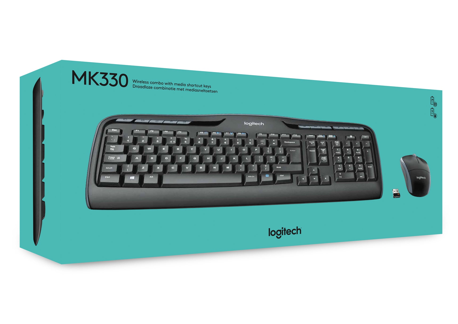 Logitech MK330 – Tastatur-Maus-Set – 100% – 2,4 GHz USB-A (Unifying-Empfänger) – QWERTY (US-INT) – Schwarz