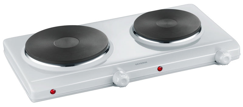 Severin Doppel-Kochplatte DK 1042 – 2 Zonen, 1 500 W & 1 000 W, Ø 18,5 cm & Ø 15,5 cm – weiss