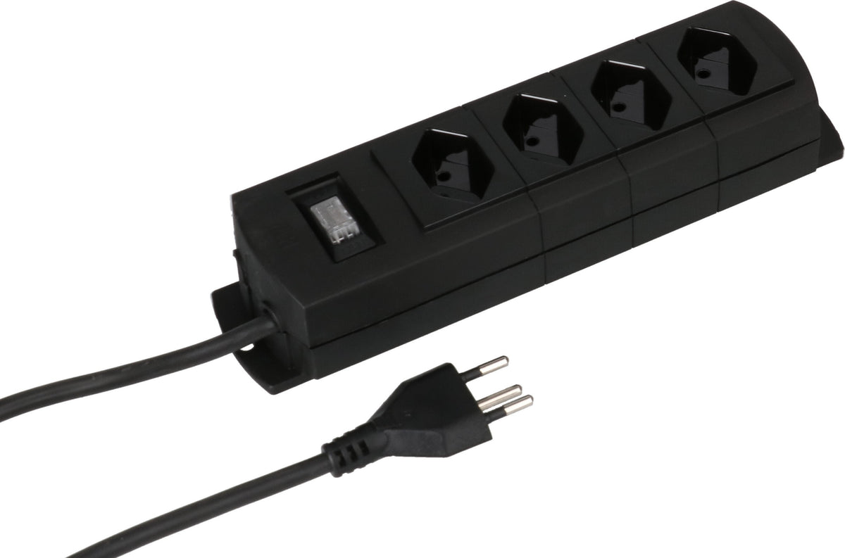 Max hauri split Max Hauri Prime Line Steckdosenleiste – 4× T13, 3 m, mit Schalter, schwarz