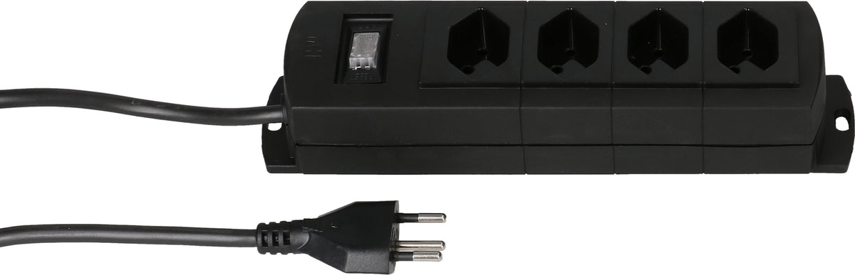 Max hauri split Max Hauri Prime Line Steckdosenleiste – 4× T13, 3 m, mit Schalter, schwarz