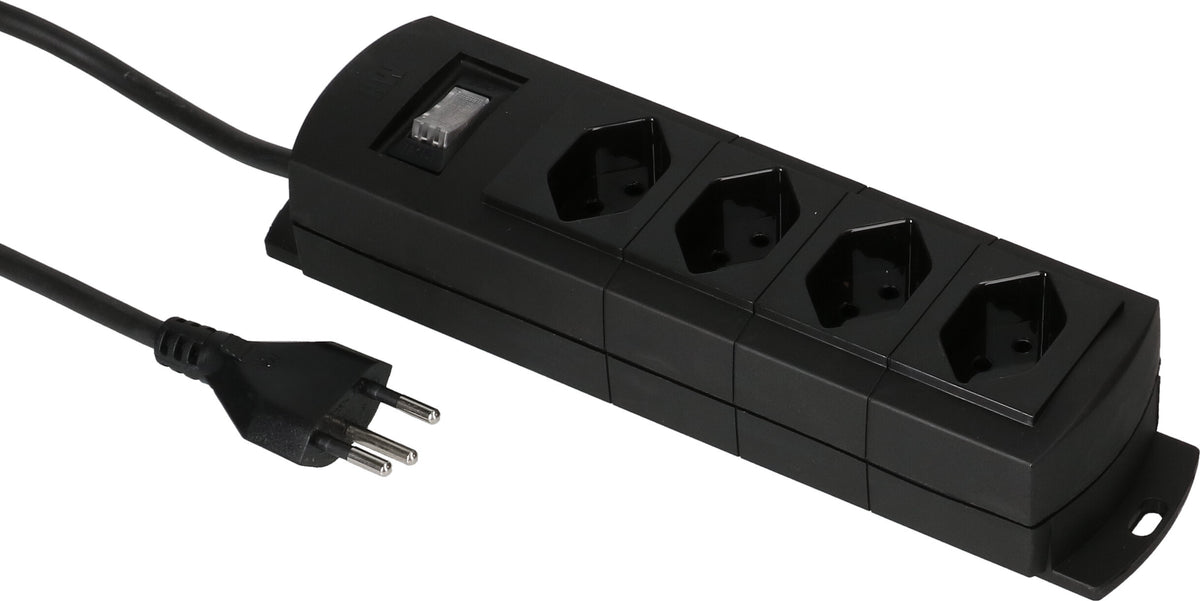 Max hauri split Max Hauri Prime Line Steckdosenleiste – 4× T13, 3 m, mit Schalter, schwarz