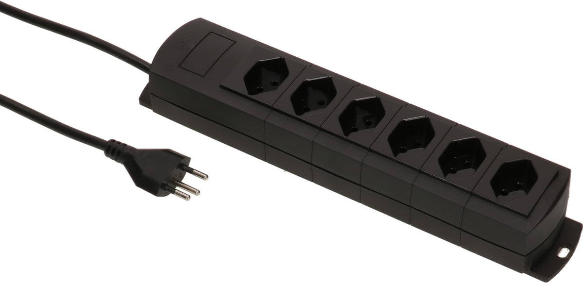 Max hauri split Max Hauri Prime Line Steckdosenleiste, 6×T13, 3 m, Eingang T12, Befestigungslaschen, Überstromschutz – schwarz