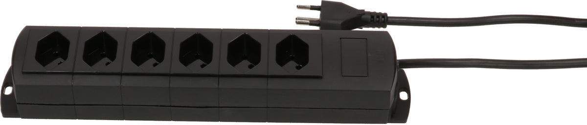 Max hauri split Max Hauri Prime Line Steckdosenleiste, 6×T13, 3 m, Eingang T12, Befestigungslaschen, Überstromschutz – schwarz