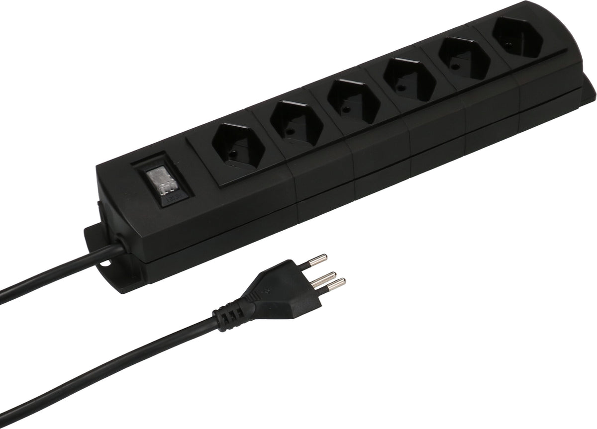 Max hauri split Max Hauri Prime Line Steckdosenleiste, 6×T13, mit Schalter, 5 m, IP20 – Schwarz