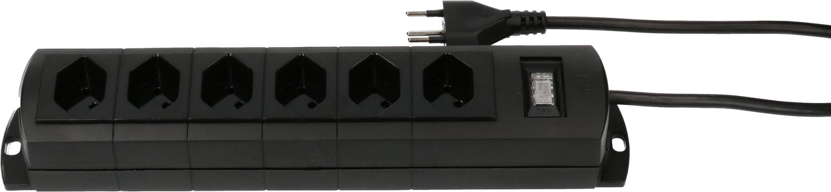 Max hauri split Max Hauri Prime Line Steckdosenleiste, 6×T13, mit Schalter, 5 m, IP20 – Schwarz