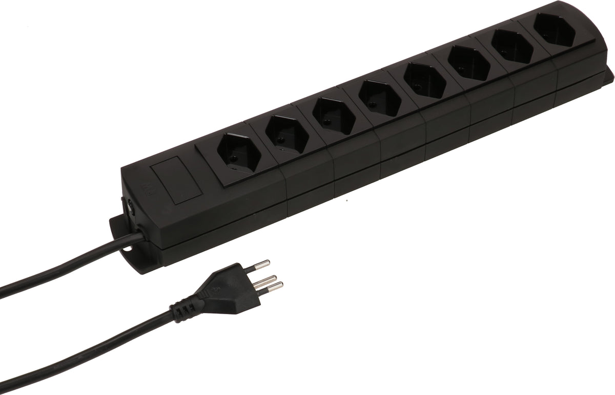 Max hauri split Max Hauri Prime Line Steckdosenleiste – 8× T13, 3 m, mit Überstromschutz, schwarz