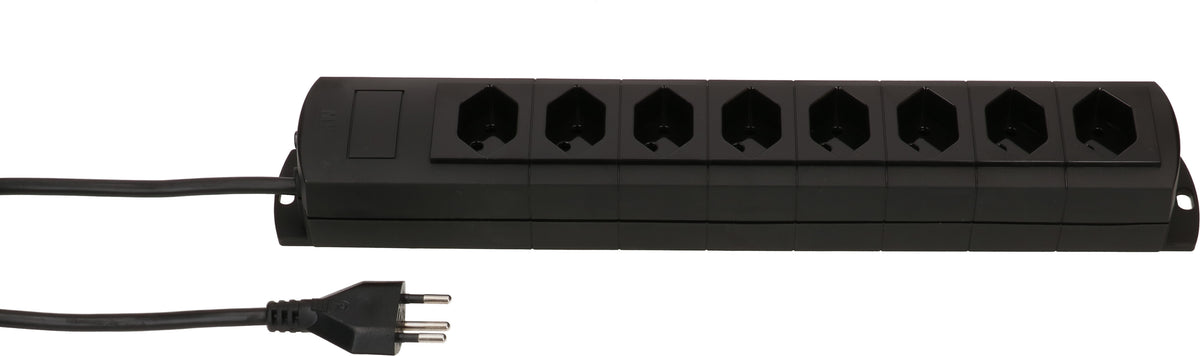 Max hauri split Max Hauri Prime Line Steckdosenleiste – 8× T13, 3 m, mit Überstromschutz, schwarz