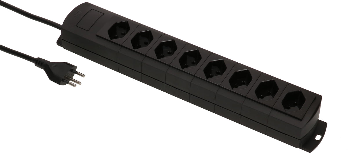 Max hauri split Max Hauri Prime Line Steckdosenleiste – 8× T13, 3 m, mit Überstromschutz, schwarz