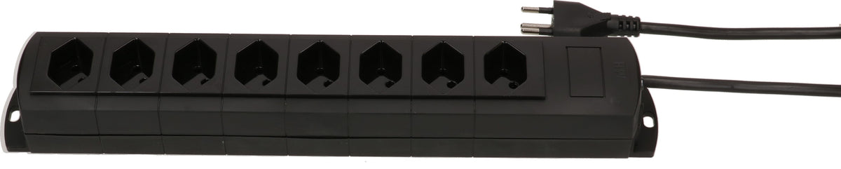 Max hauri split Max Hauri Prime Line Steckdosenleiste – 8× T13, 3 m, mit Überstromschutz, schwarz