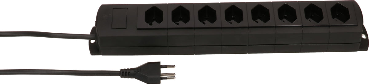 Max hauri split Max Hauri Prime Line Steckdosenleiste – 8× T13, 5 m, mit Überstromschutz, schwarz