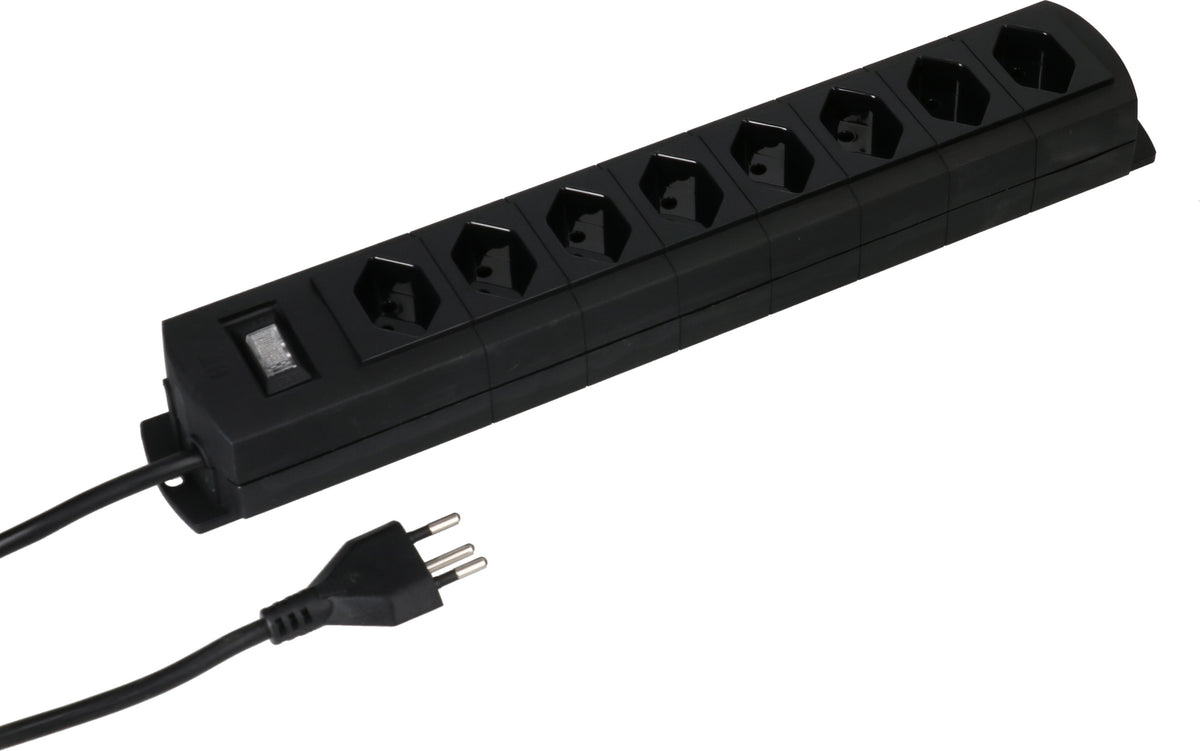Max hauri split Max Hauri Prime Line Steckdosenleiste – 8× T13, 5 m, mit Schalter, schwarz