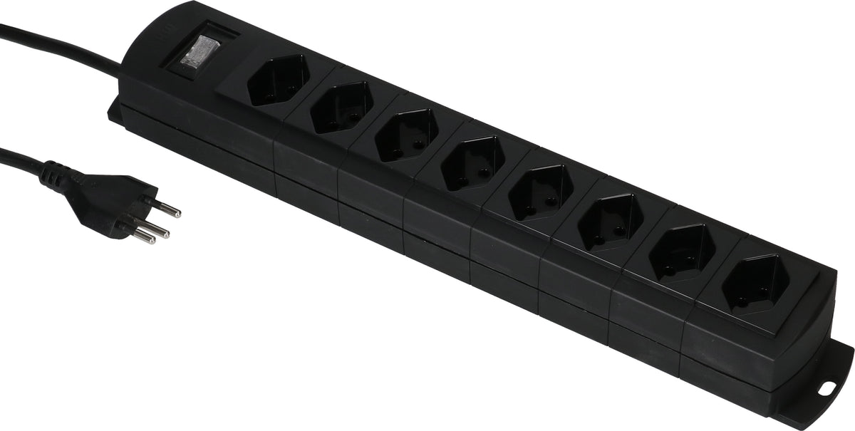 Max hauri split Max Hauri Prime Line Steckdosenleiste – 8× T13, 5 m, mit Schalter, schwarz