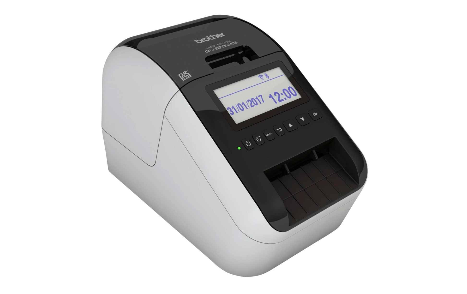 Brother QL-820NWBc – Etikettendrucker, Thermodirekt, 2-farbig (schwarz/rot), USB, WLAN, für DK-Rollen 62 mm