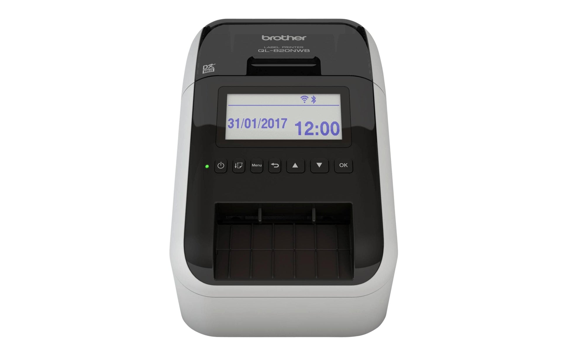 Brother QL-820NWBc – Etikettendrucker, Thermodirekt, 2-farbig (schwarz/rot), USB, WLAN, für DK-Rollen 62 mm