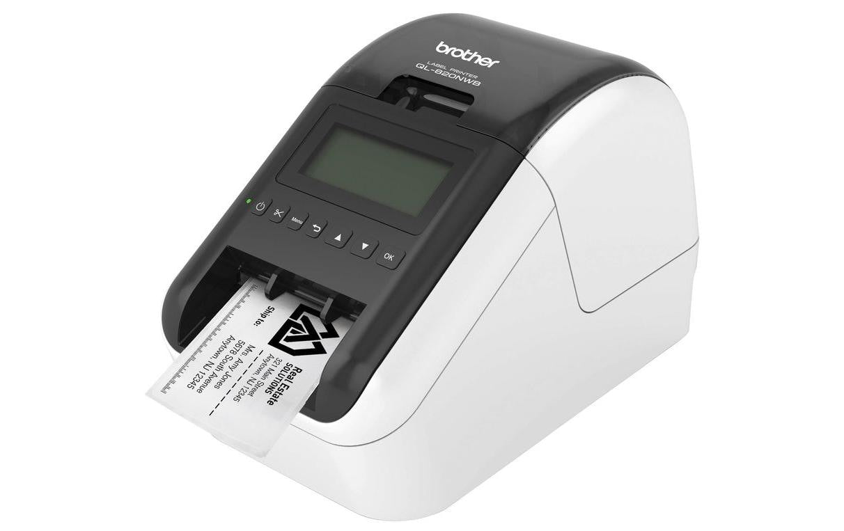Brother QL-820NWBc – Etikettendrucker, Thermodirekt, 2-farbig (schwarz/rot), USB, WLAN, für DK-Rollen 62 mm