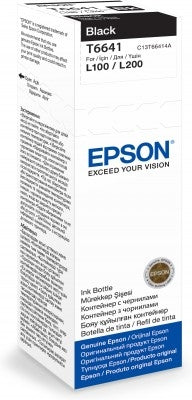 Epson T6641 Schwarz Tintenpatrone (Original) – für Epson L100/L110/L200 … – C13T66414A