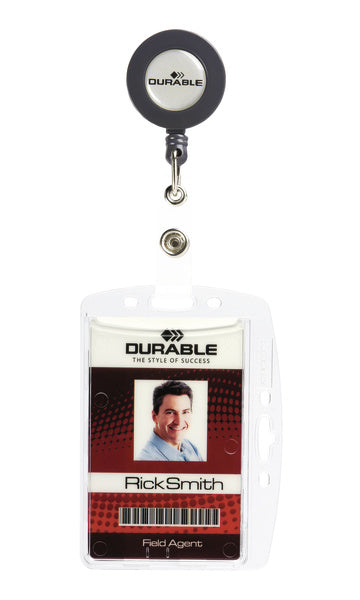 Durable Hartbox – 87 × 54 mm, transparent, für 1 Betriebsausweis, 10er-Pack