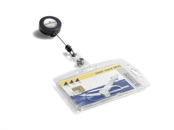 Durable Hartbox – 87 × 54 mm, transparent, für 1 Betriebsausweis, 10er-Pack