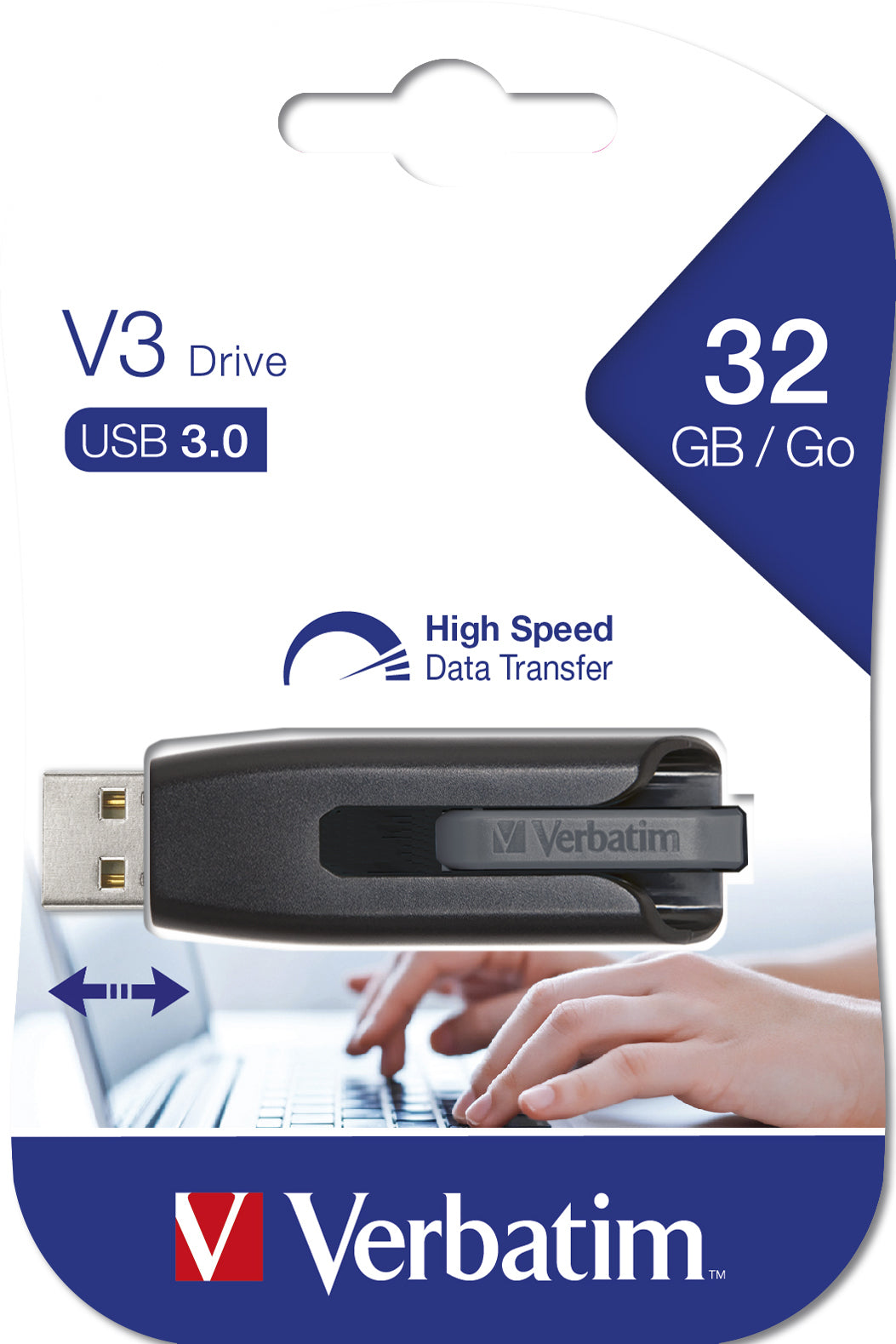 Verbatim V3 USB-Stick – 32 GB, USB 3.0, schwarz