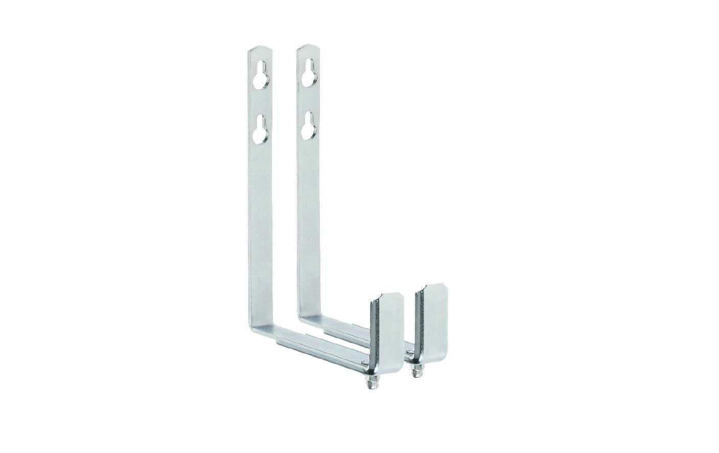 Alba-Krapf Wandkistenhalter – 28 × 25 cm, verzinkt, silber, 30 kg, 2 Stk., für Balkonpflanzen