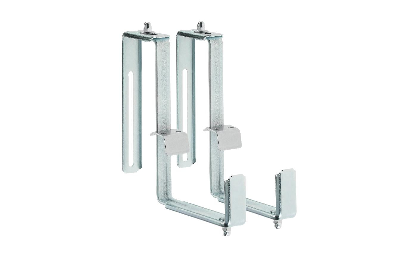 Alba-Krapf Pflanzenkastenhalter – 22 × 18 cm – belastbar bis 30 kg – galvanisiertes Metall, silber – 2-teilig