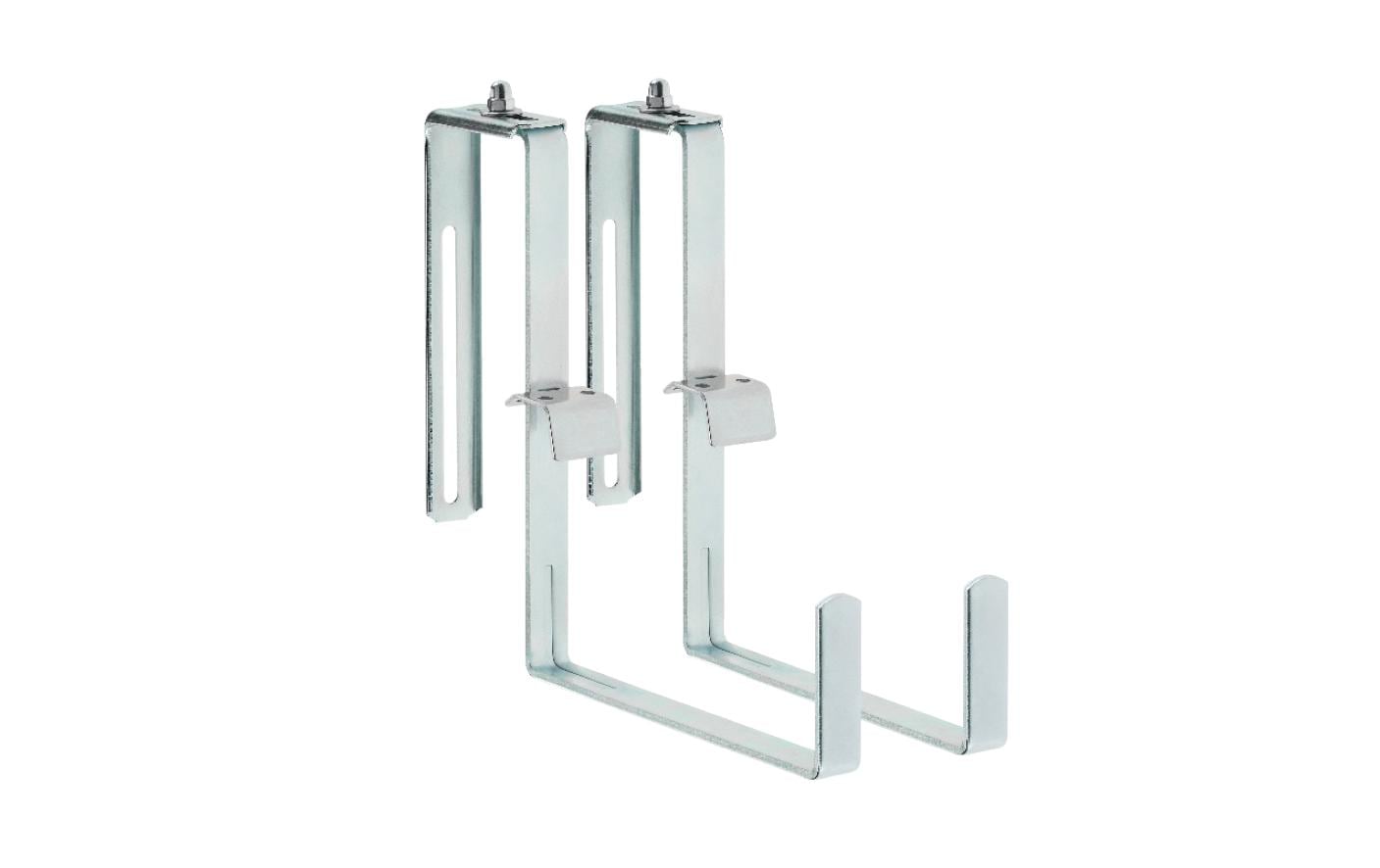 Alba-Krapf Pflanzenkastenhalter – für Balkonpflanzen – 18 × 21 cm – Metall, verzinkt – 2-teilig, bis 30 kg