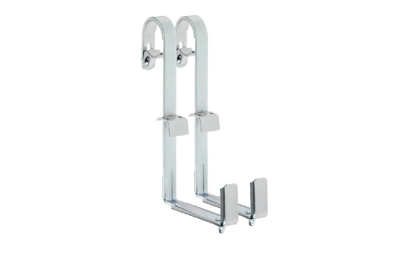 Alba-Krapf Balkonkistenträger – 22,5 × 21 cm, Silber, 30 kg, 2 Stk., für Rundgeländer