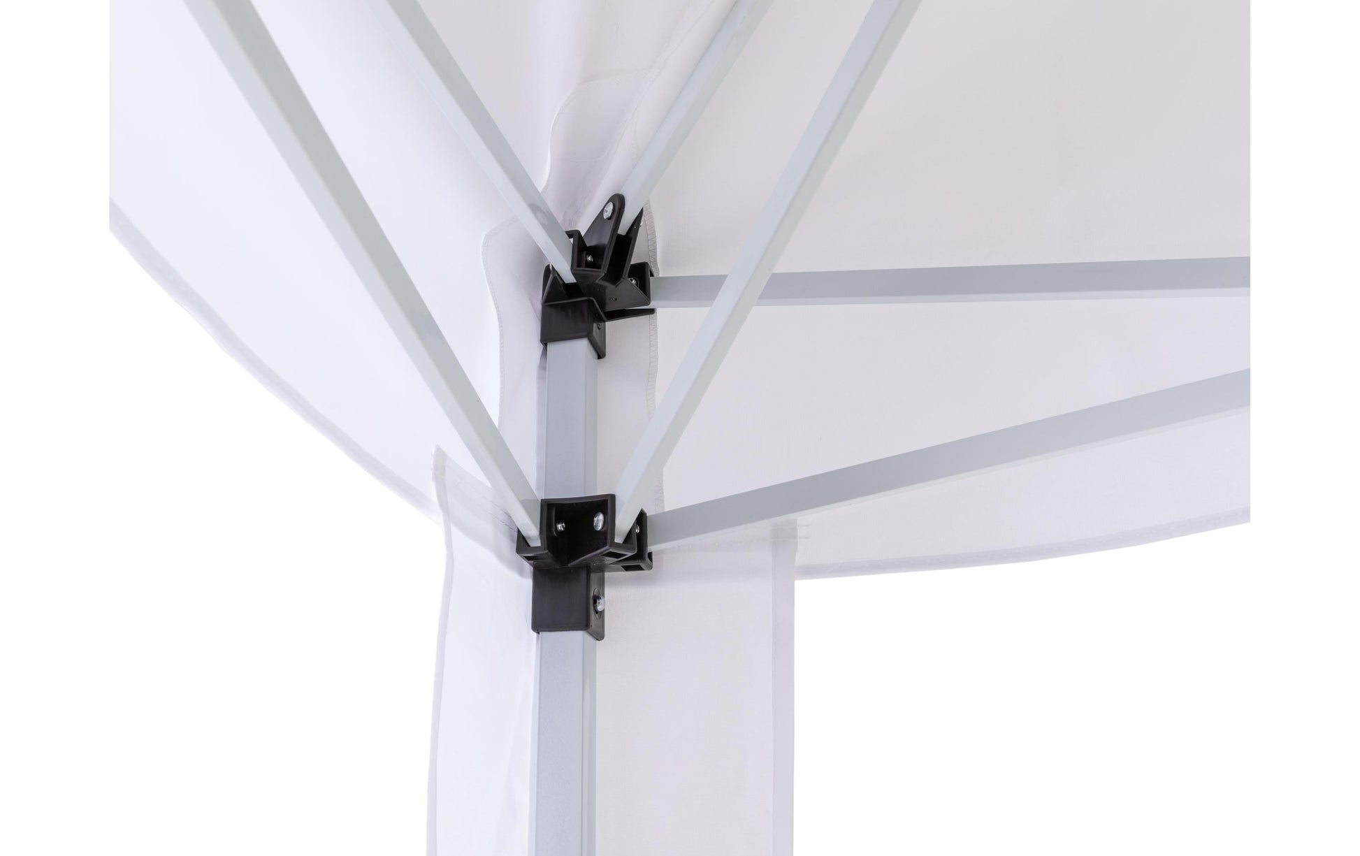 Cocon Pavillon, 300 × 300 × 260 cm, Pfostenhöhe 200 cm – Weiss, Recyceltes Polyester/Stahl (pulverbeschichtet)