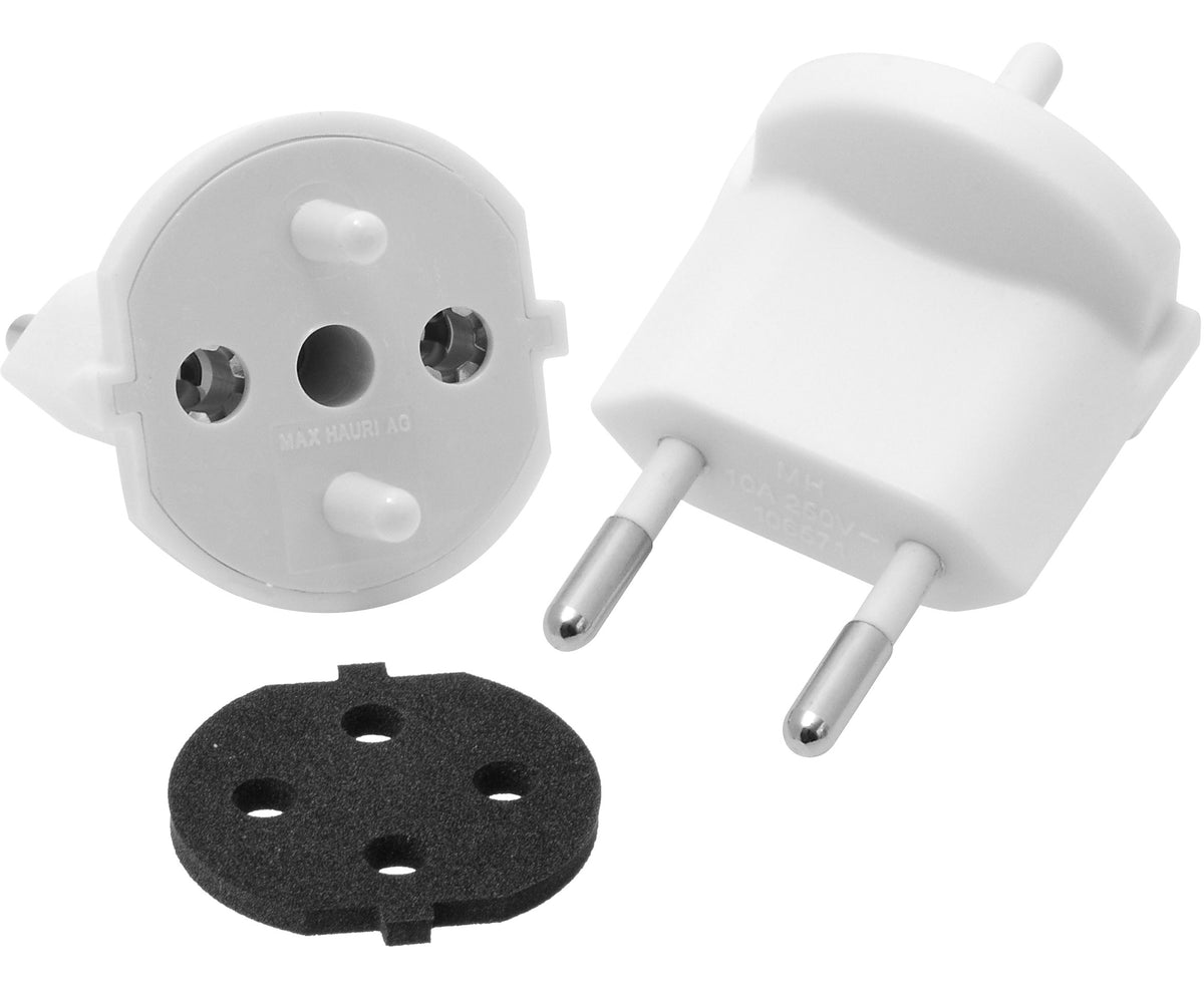 Max Hauri AG Fixadapter Typ C (CEE 7/17) zu Typ 11 (T11) – 230 V, 10 A – für EU-Konturenstecker