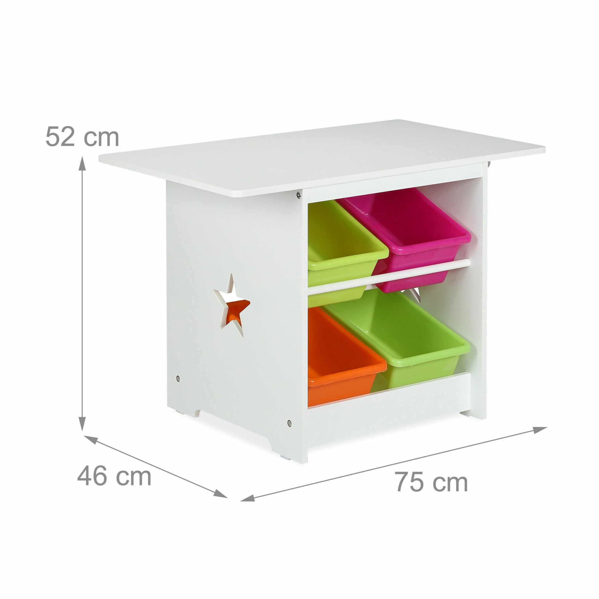 Relaxdays Bistro-Set 1-teilig – Mehrfarbig – Kunststoff, Eisen – Tisch 75 × 46 × 52 cm – für den Innenbereich