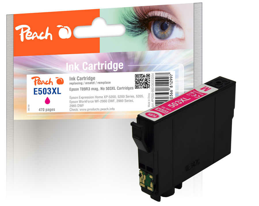 Peach 503XL Magenta Tintenpatrone (Kompatibel) – 470 Seiten – für Epson XP-5200/5205, WF-2960/2965