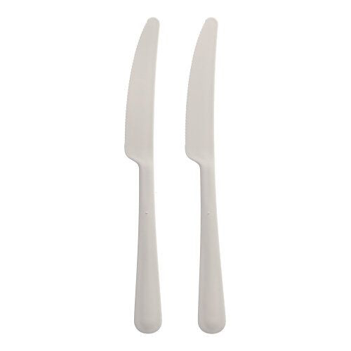Papstar CIRCULWARE Mehrwegmesser – 19,7 cm, Polypropylen, Weiss, pflanzenbasiert, spülmaschinengeeignet