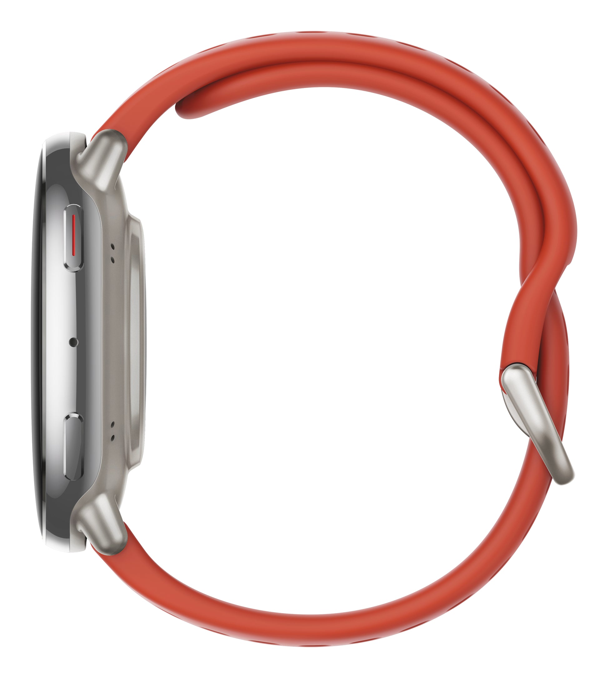 Amazfit Active 2 44 mm GPS – Edelstahl Silber, Lederband Schwarz, 50 m, für iPhone