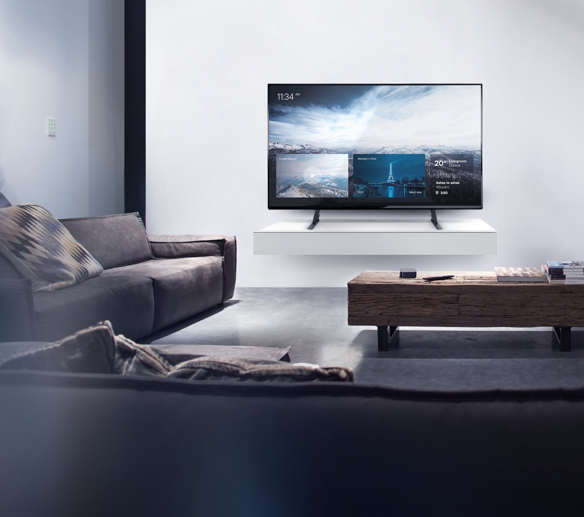 One For All WM2870 Standfuss (TableTop) – 100×100–800×400 mm, bis 50 kg – für 32–70" TVs – Schwarz