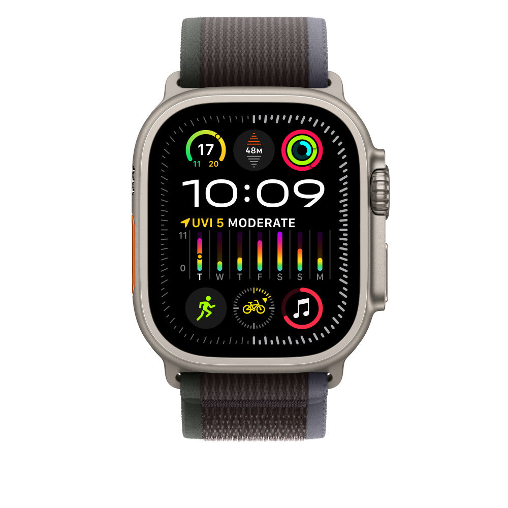 Apple Trail Loop – Armband – für Apple Watch (49 mm), Blau/Schwarz, M/L