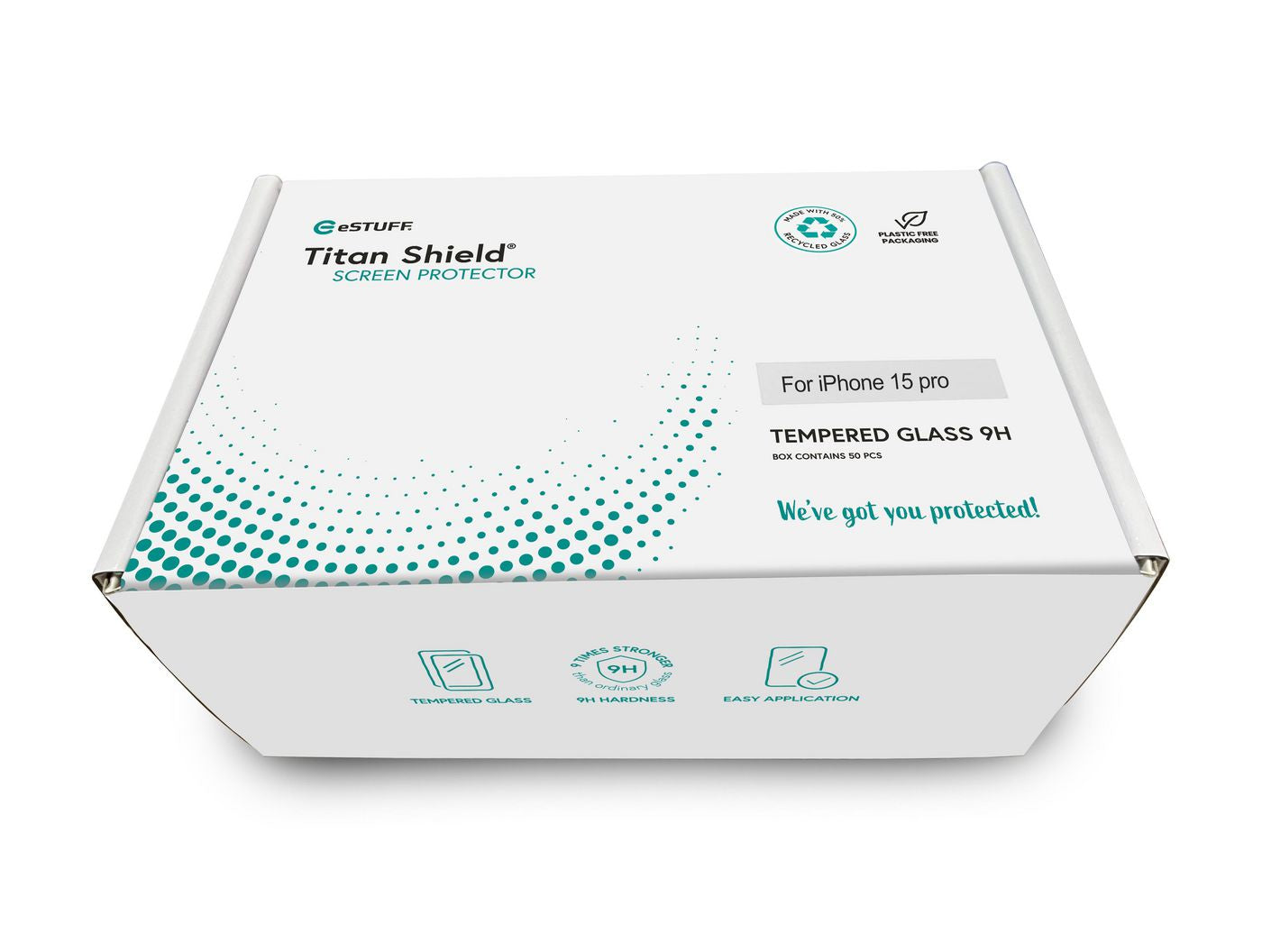 eSTUFF Displayschutzglas – für Apple iPhone 15 Pro, kratzresistent, fettabweisend, Hartglas, 9H