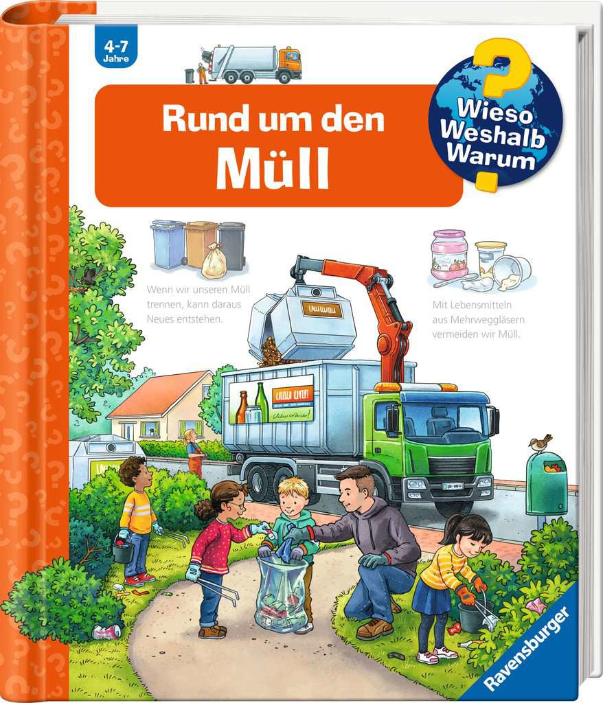 Ravensburger Buch – Wieso? Weshalb? Warum? – Rund um den Müll (Band 74), Spiralbindung, 16 Seiten, ab 4 Jahren