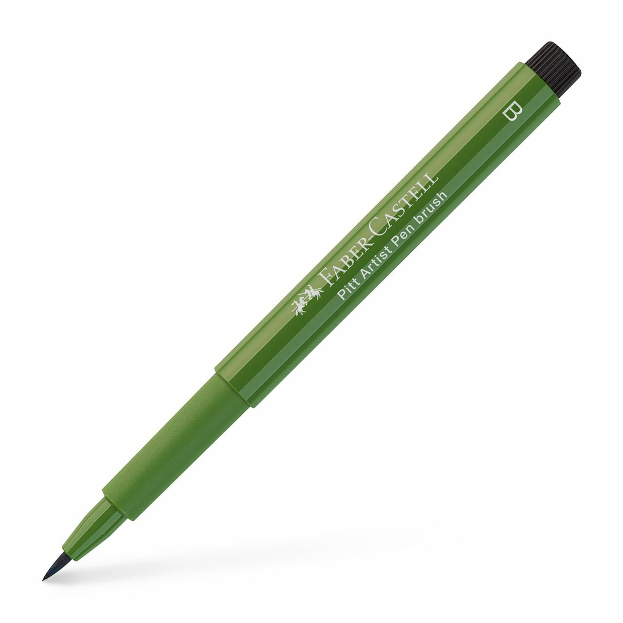Faber-Castell Pitt Artist Pen Brush Pinselstift – 2,5 mm, pigmentiert, wasserfest, chromoxydgrün stumpf
