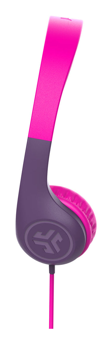 JLab JBuddies Pop Kinderkopfhörer – Over-Ear, Stereo, Kabel, 3,5 mm Klinke, 85 dB Lautstärke-Limit, Pink