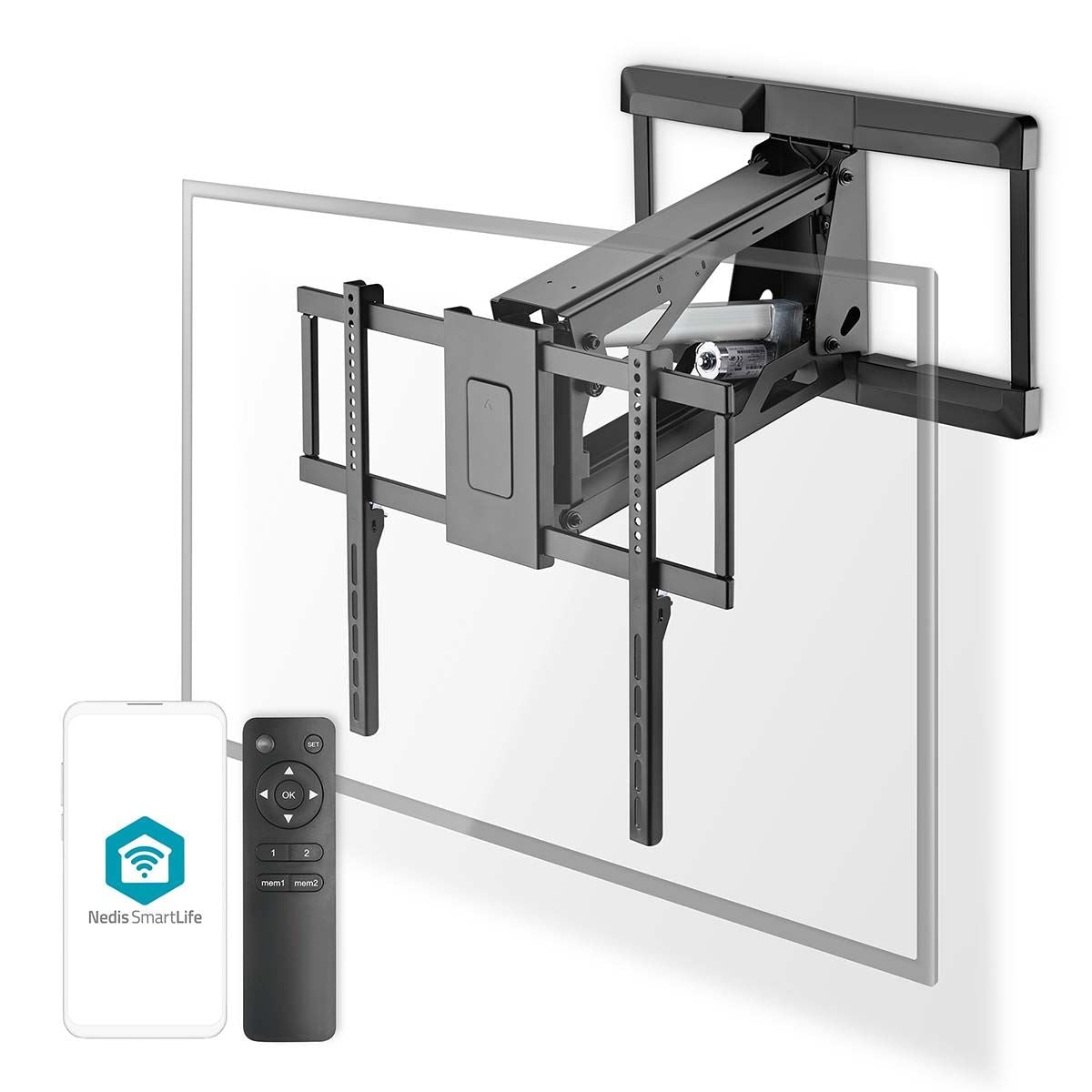 Nedis Wandhalterung – Vollbeweglich – 37–75" – VESA 200×100–600×400 – bis 35 kg, Motorisiert – TVWM5880BK